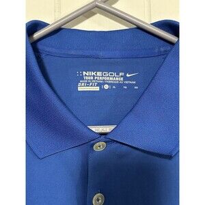 Nike Golf Tour Performance Polo Shirt Mens XL Blue DRI-FIT Long Sleeve Shirt